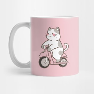 Meao riding motorcycle Mug